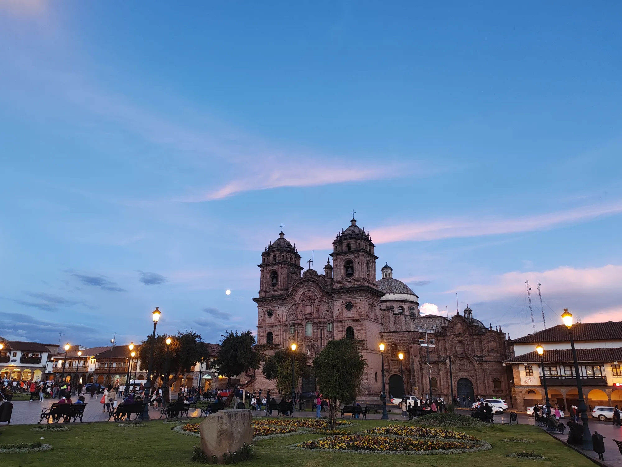 La Compañía de Jesús on the Plaza de Armas at dusk, Cusco
